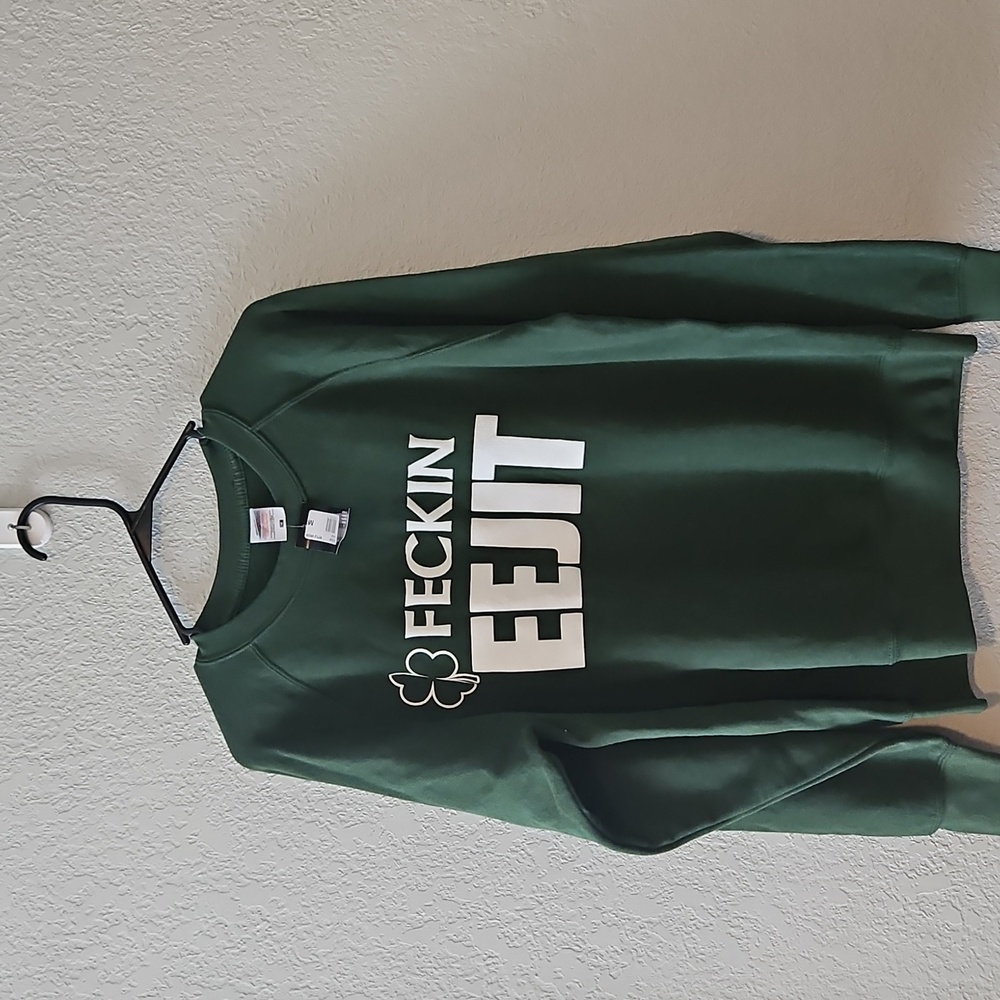 Authentic Dublin Graphic Sweatshirt – “Feckin Eejit” – Green – Size M – NWT